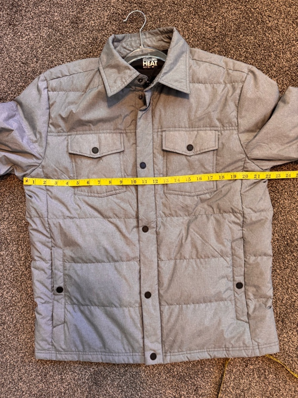 32 Degrees Heat Men's Gray Quilted Puffer Jacket Lightweight Size Medium - Picture 9 of 11